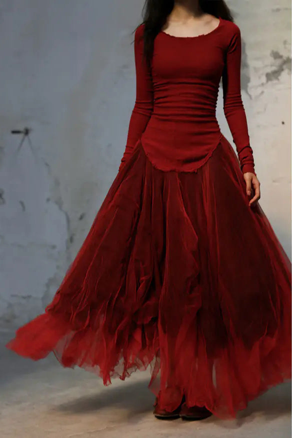 MARC LE BIHAN ballet skirt 21900 red&black